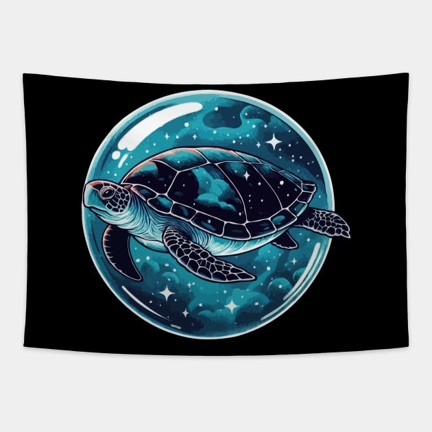 Space Bubble Turtle Tapestry by katzura