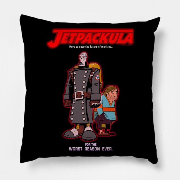 Jetpackula Pillow by RobSchrab