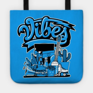 Vibes Dark Powder Blue Tote