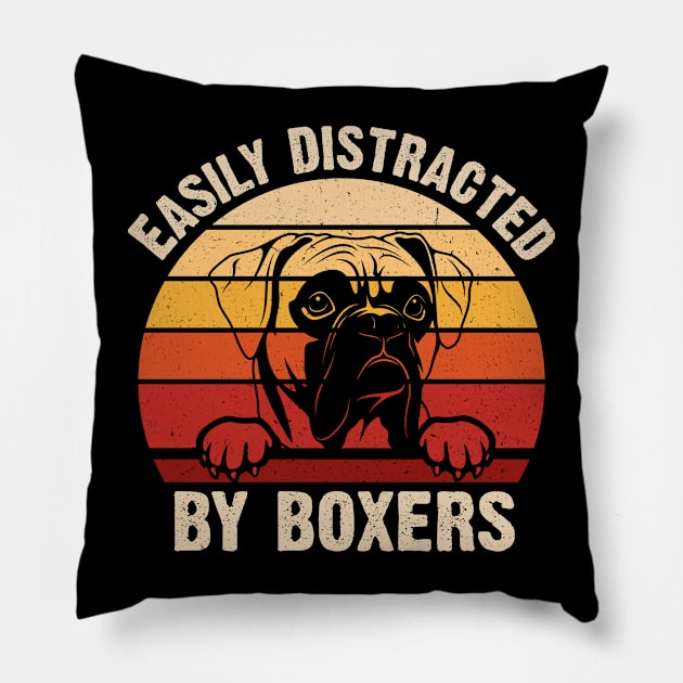 Boxer Rescue - Easily Distracted by Boxers Pillow by joneK