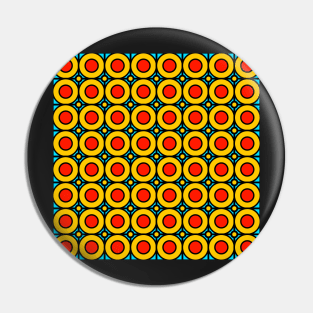 red and yellow abstract geometrical retro pattern Pin