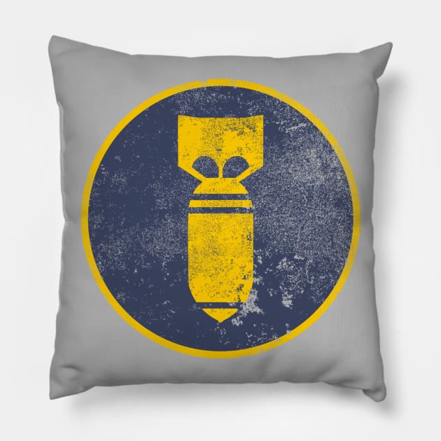 Retro Air Force Bomber Patch (distressed) Pillow by TCP