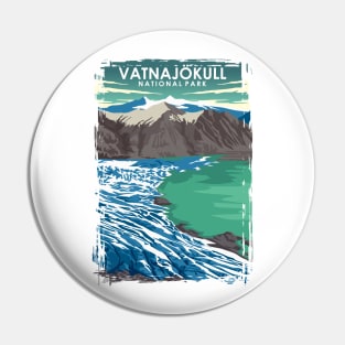 Vatnajokull National Park Travel Poster Pin