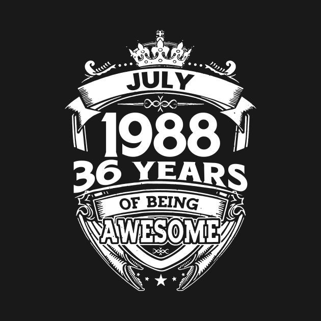 July 1988 36 Years Of Being Awesome 36th Birthday by Bunzaji