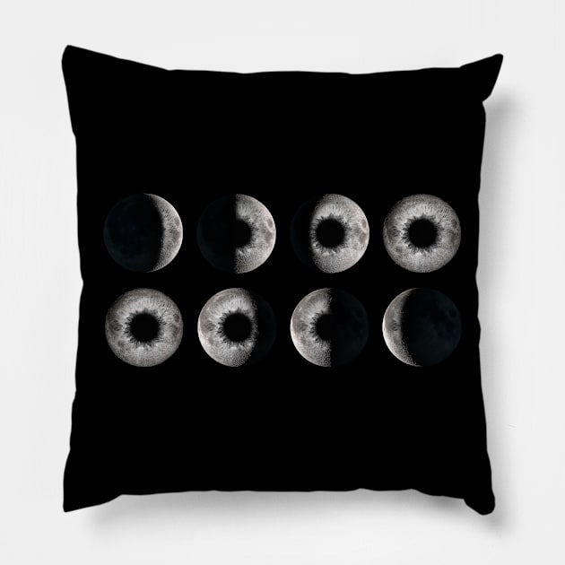 Moon Eye Phases 2 Pillow by WatchUrBack