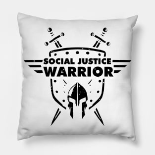 Social Justice Warrior (SJW) - funny shield, helmet and swords warrior Pillow