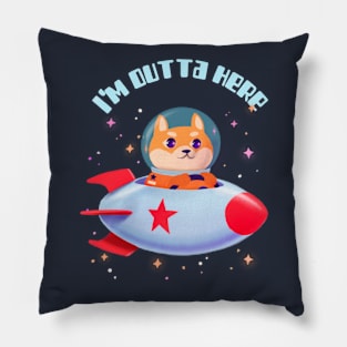 Shiba Dog in Space Pillow