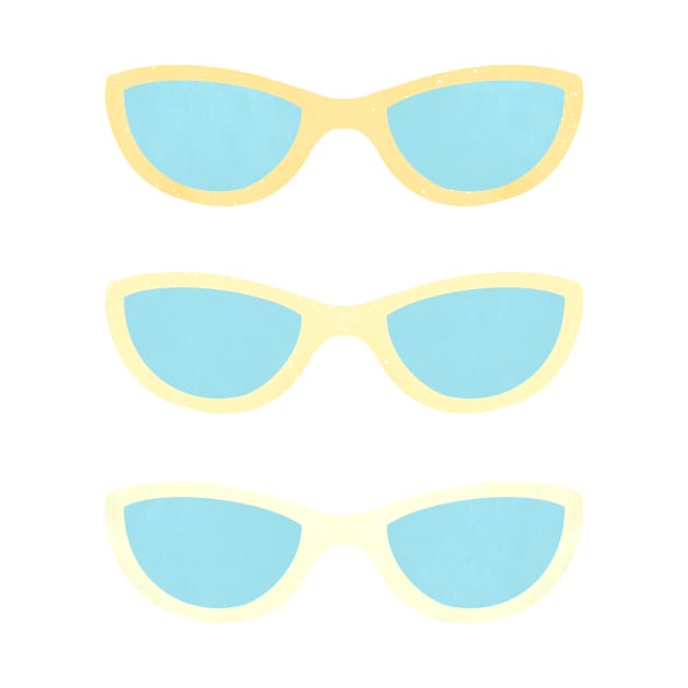 Blue and yellow retro sunglasses by Home Cyn Home 