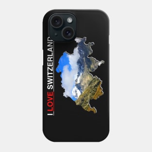 I Love Switzerland Map Mountains Phone Case