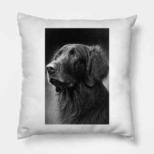 Flatcoated retreiver "marcy" Pillow