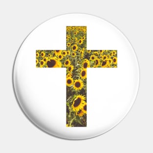 Sunflower Field Cross Pin