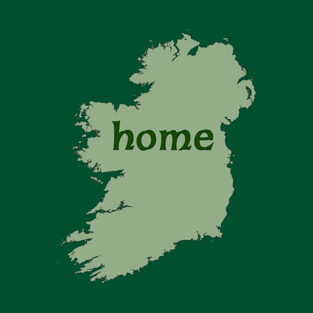 Irish Map with Word HOME by Scarebaby