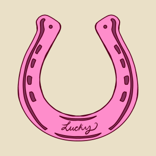 Pink Lucky Horse Shoe T-Shirt