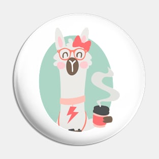 Llama and coffee Pin