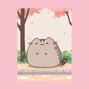 A cute pusheen in the garden T-Shirt