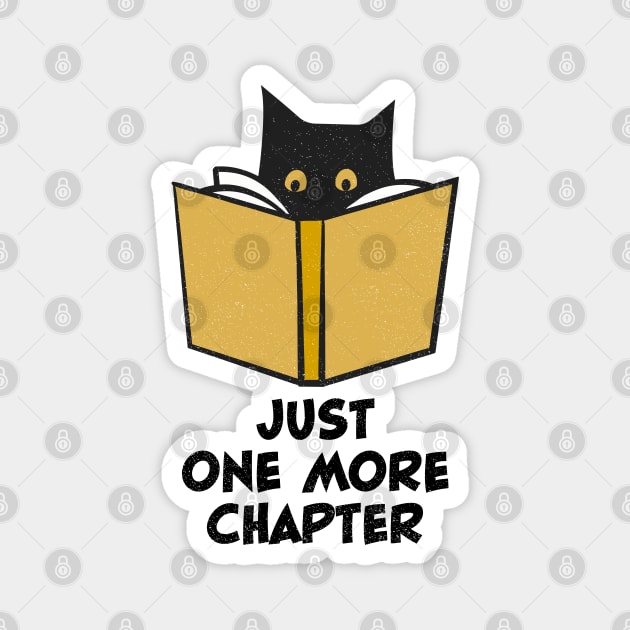 Black Cat Reading Just One More Chapter Magnet by Commykaze