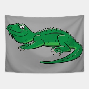 Cartoon Green Lizard Tapestry