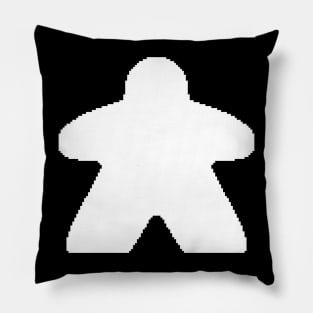 White Pixelated Meeple Pillow