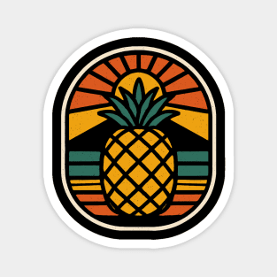Retro  Pineapple Badge Magnet