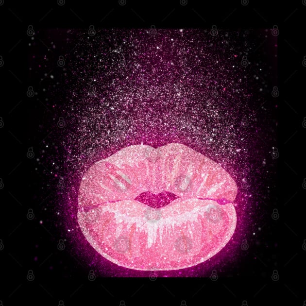 Glitter Kissing Lips by TinaGraphics