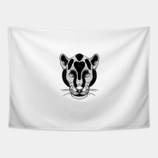 Black Leopard blackwork flash design Tapestry