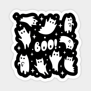 Boo Halloween Cat Ghosts Magnet
