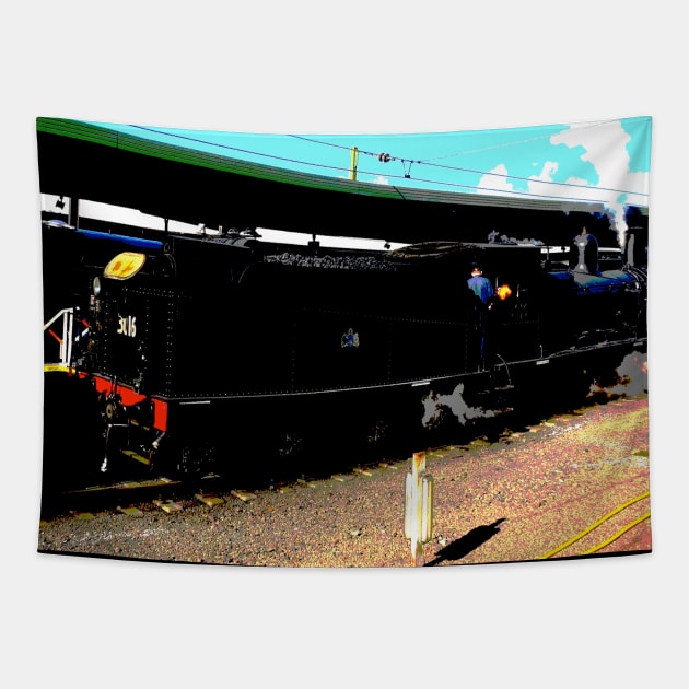 The Steam Locomotive! Tapestry by Mickangelhere1