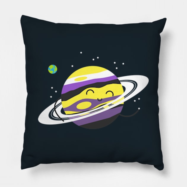 In The Non Binary Orbit Pillow by Plan8