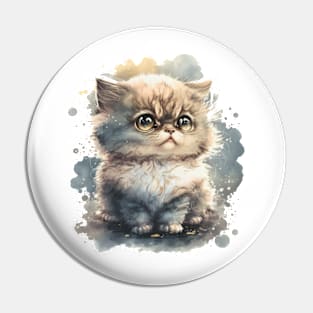 Fluffy Cat Artwork Pin