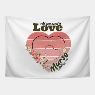 Nurse, All you need is love and a good nurse, Graduation gift for nurse, Nursing school, Comfort colors, Nursing student, Retro Tapestry