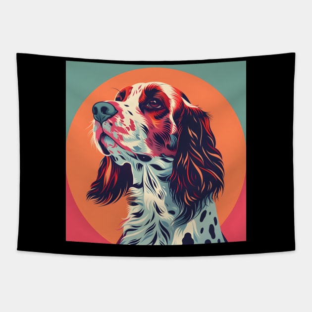 Retro English Setter: Pastel Pup Revival Tapestry by NatashaCuteShop