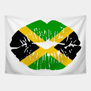 Womens Jamaica Lips Kiss Jamaican Flag Pride Tapestry