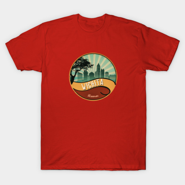Wichita City Skyline Kansas Retro Vintage Design Wichita Ks T