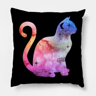 Colorful Galaxy Cat Pillow