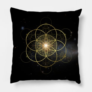 Flower of life in Seed of Life Mandala Pillow