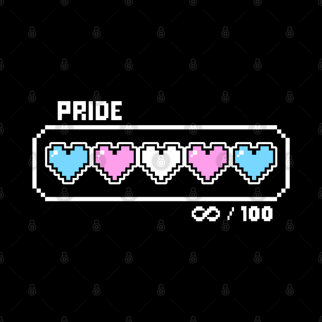 Transgender Pride Videogame Life Bar Hearts by EmeryPens