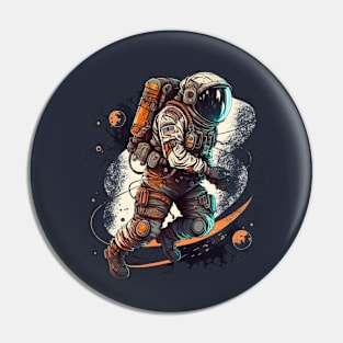 The Cosmic Street Art: An Astronaut's Journey in the Stars Pin