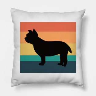 Yorkshire Terrier Dog Silhouette Vintage Sunset Pillow