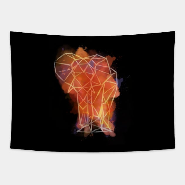 Elephant Low Poly Art Watercolor Polygon Tapestry by JTYDesigns