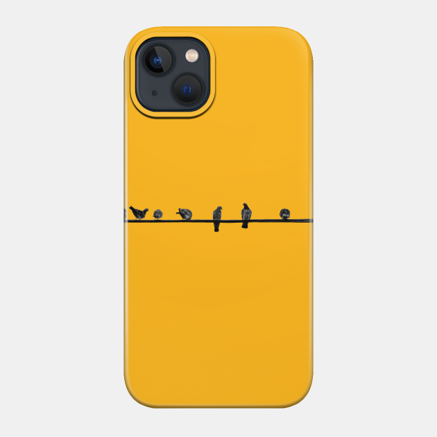 Birds on Electric Wires - Black and White - Birds - Phone Case