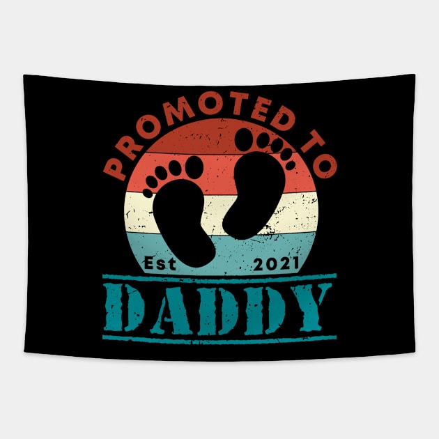 Vintage Promoted to Daddy 2021 new Dad gift Daddy Tapestry by Abko90