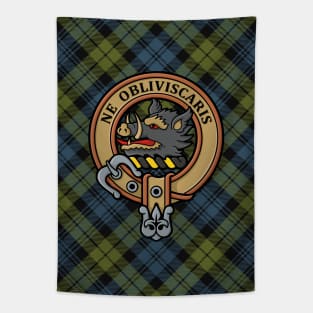 Campbell Crest over Tartan Tapestry