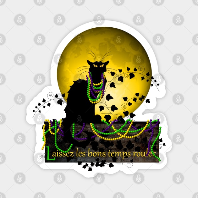 Chat Noir Mardi Gras Magnet by HolidayBug