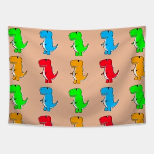 Cute Dino Drawing Pattern Tapestry