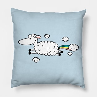 Funny sheep with sheep clouds Pillow