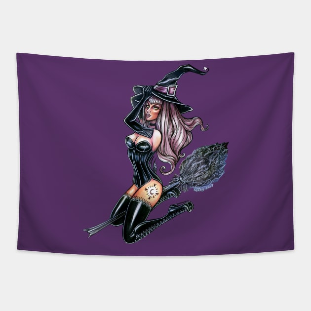 Violet Witch Tapestry by The Art of Megan Mars