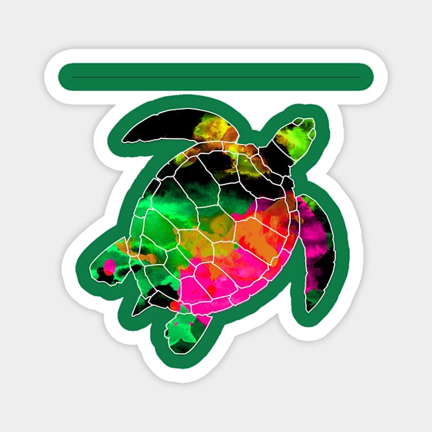 Water Color Sea Turtle Magnet by JonHerrera