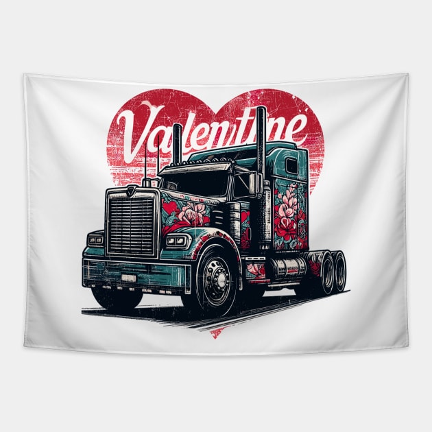 Valentine truck Tapestry by Vehicles-Art