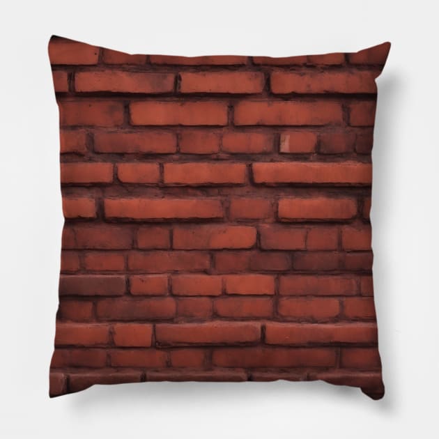 Red bricks wall pattern Pillow by ANVC Abstract Patterns