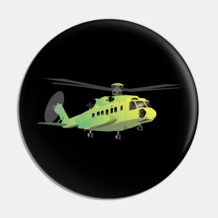 Green and Yellow Helicopter Pin